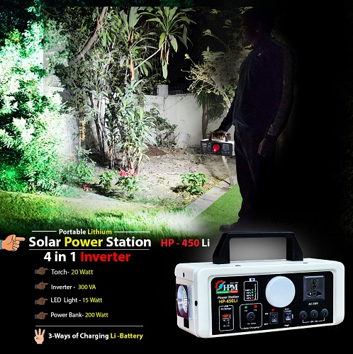 450VA Solar Power Station  Inbuilt with 296 WH Lithium-Battery